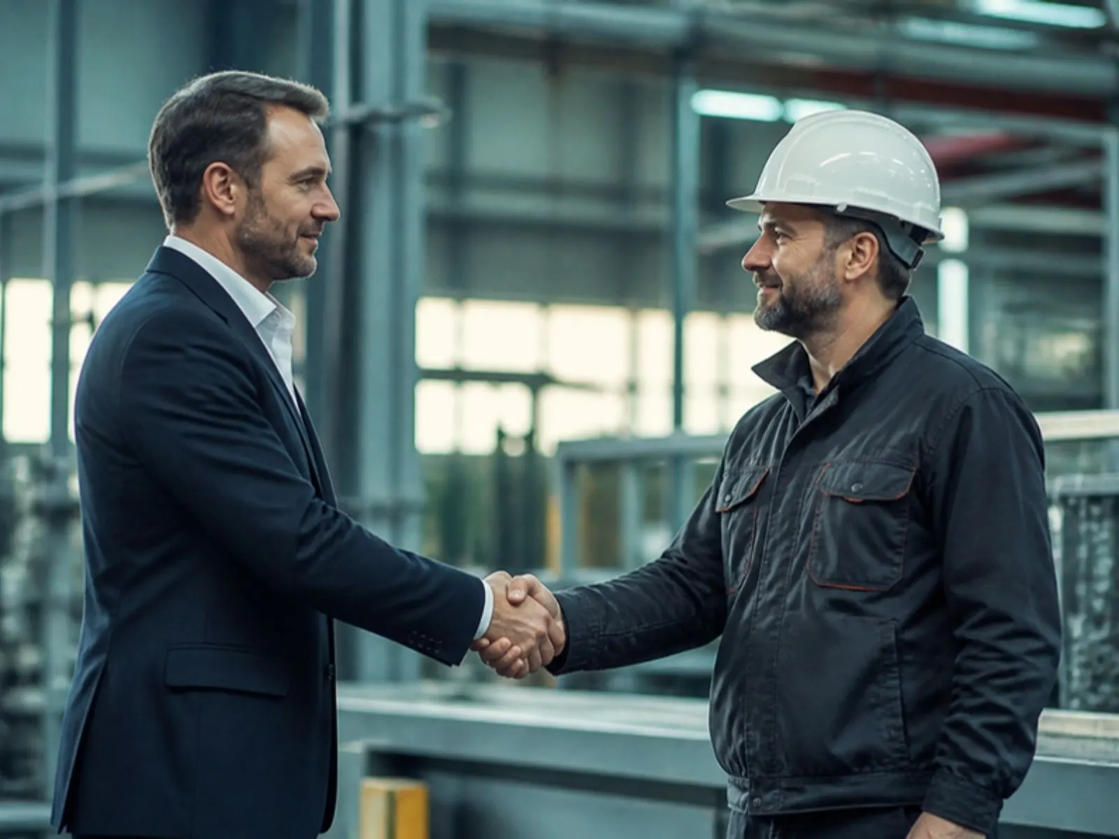 Subunternehmen Recruiting: Auftraggeber und Subunternehmer beim Handschlag
